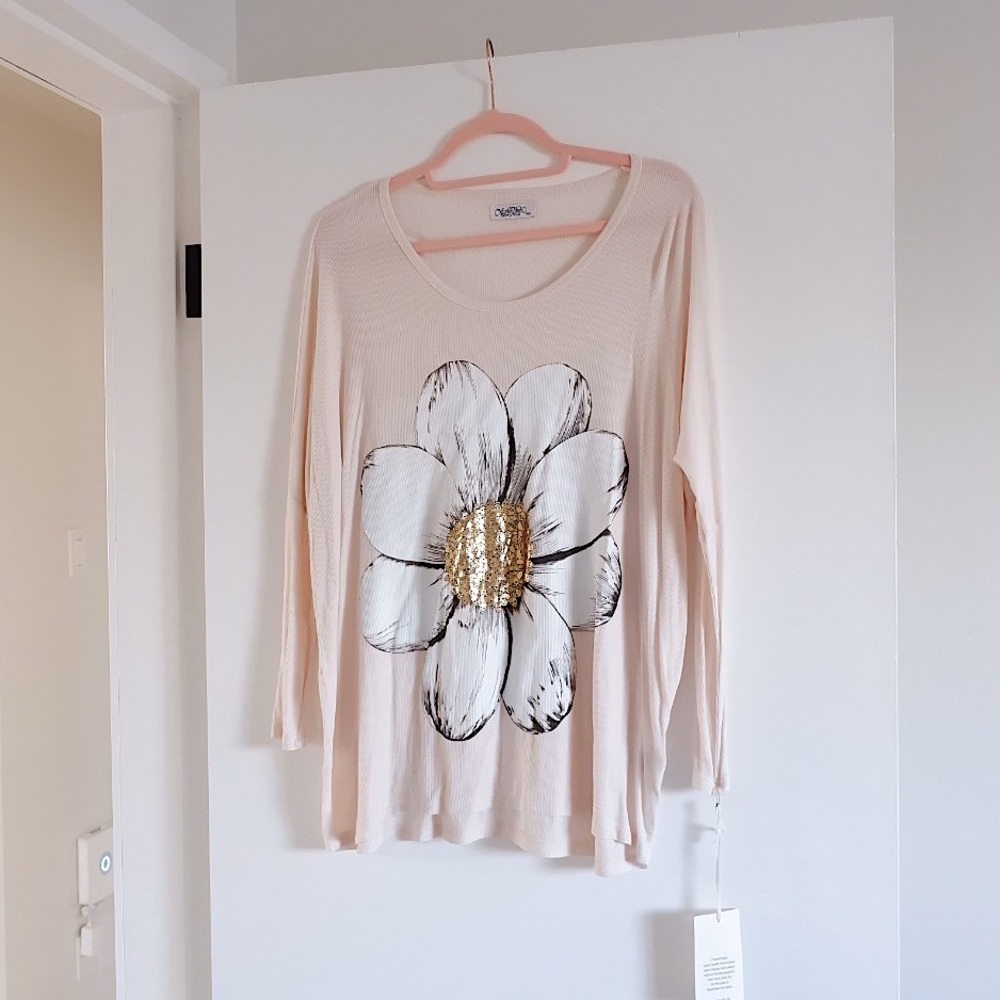 LAUREN MOSHI Foil Skull Flower Shirt